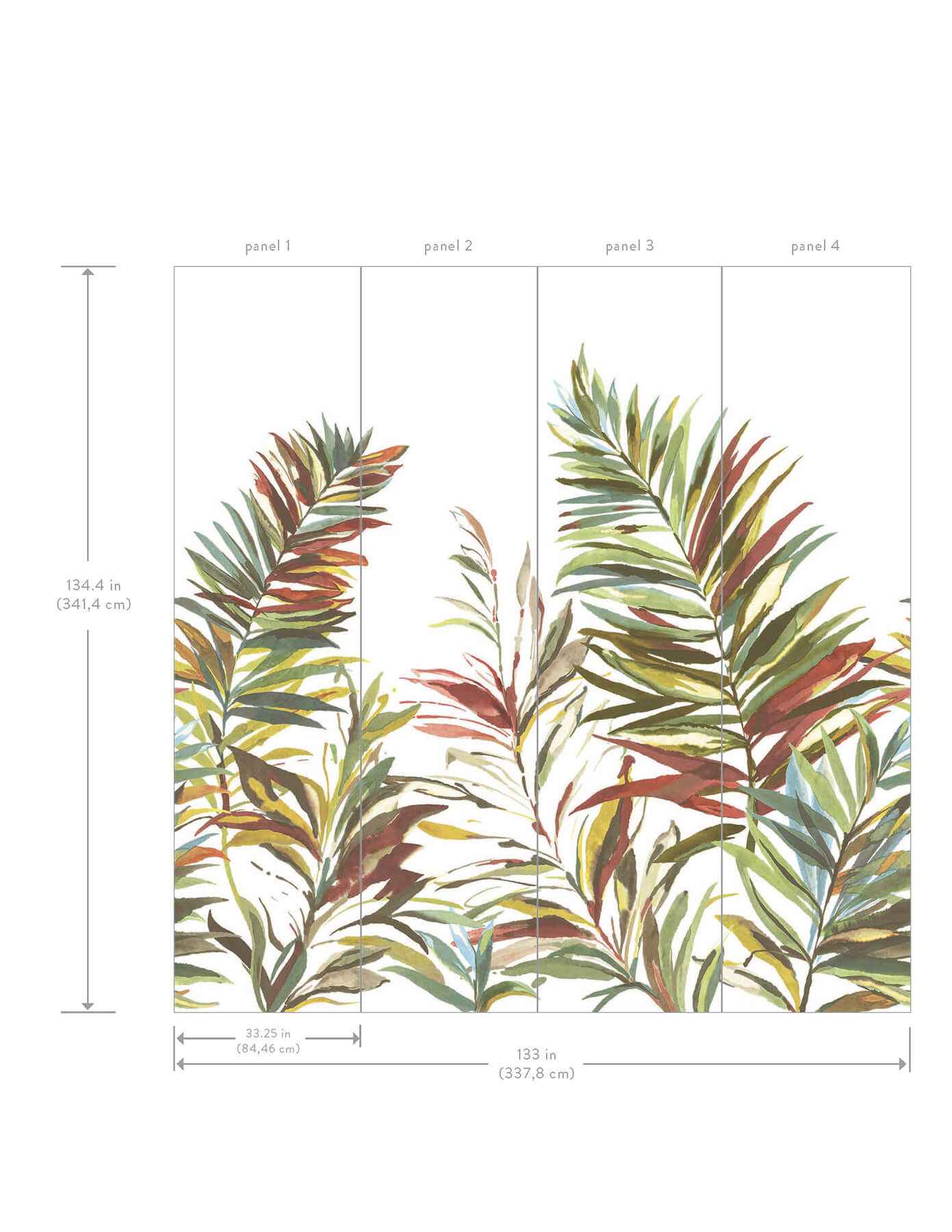 Swaying Palms Rouge & Mink Mural - York Wallcoverings - GN2545M - York Wallcoverings Wallpaper