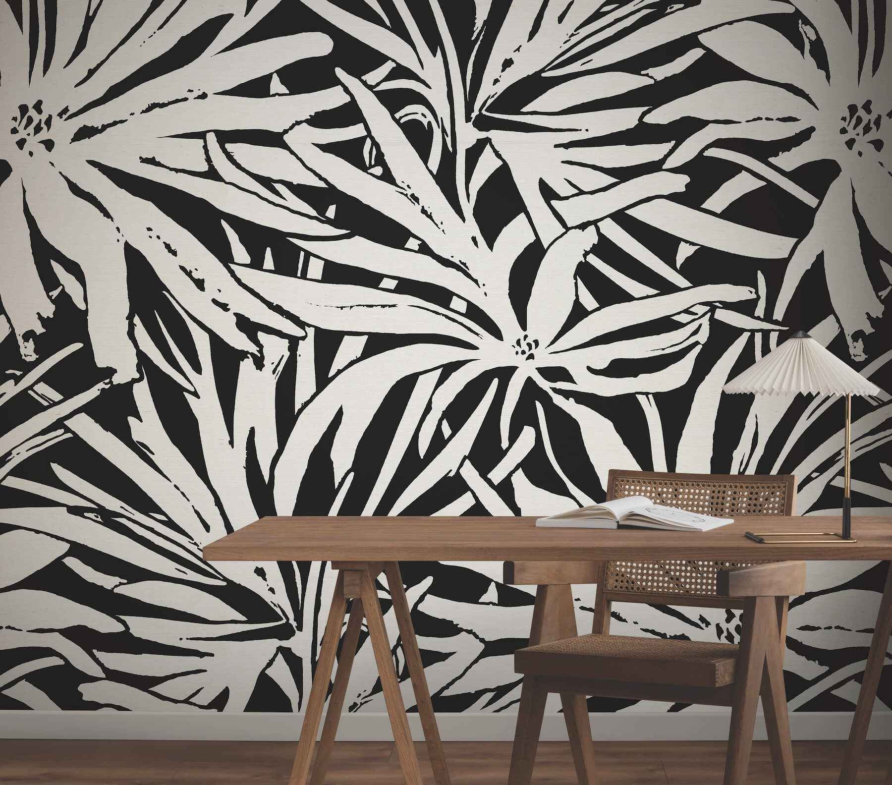 Floral Canopy Black Mural - York Wallcoverings - GN2576M - York Wallcoverings Wallpaper