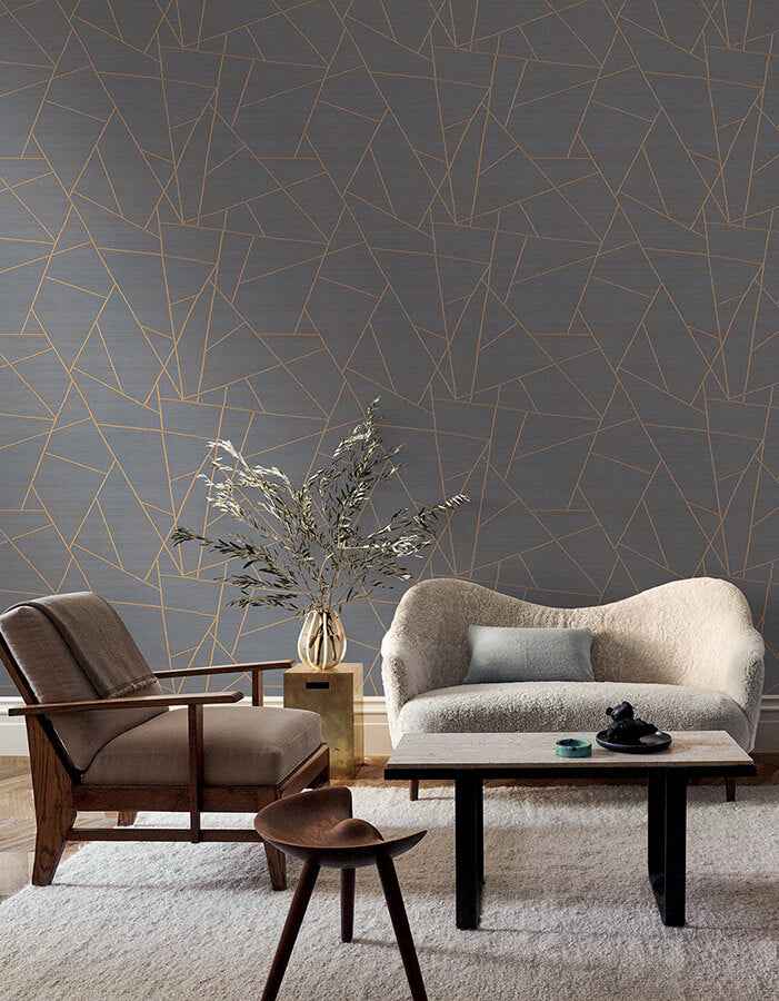 Lisle Sapphire Wallpaper - York Wallcoverings - SI6820