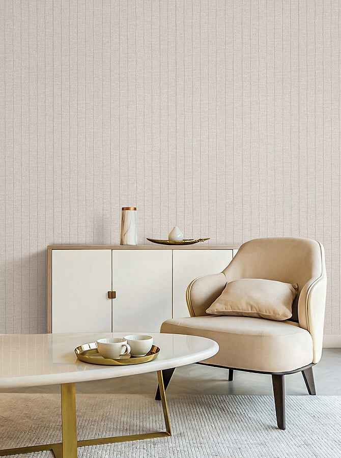 Cording Stripe Pearl Wallpaper - York Wallcoverings - SI26121