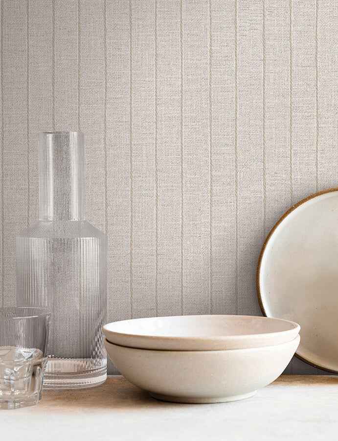 Cording Stripe Pearl Wallpaper - York Wallcoverings - SI26121 - York Wallcoverings Wallpaper