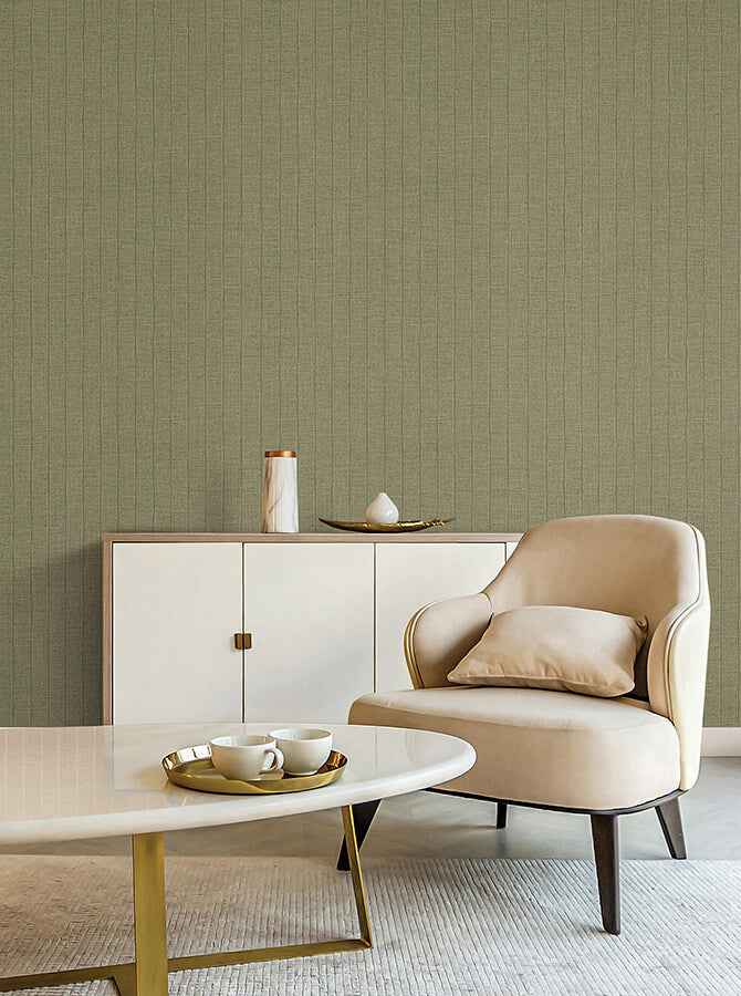 Cording Stripe Moss Wallpaper - York Wallcoverings - SI26123 - York Wallcoverings Wallpaper
