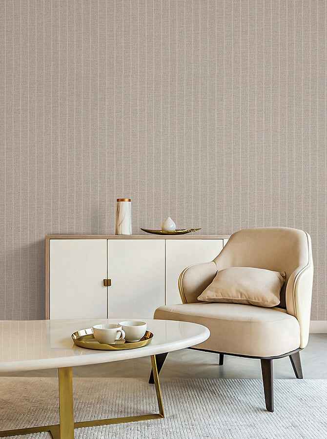 Cording Stripe Smoke Wallpaper - York Wallcoverings - SI26124