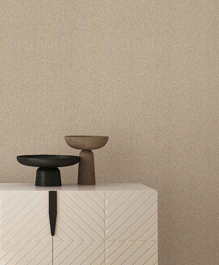 Tailored Chevron Hazelnut Wallpaper - York Wallcoverings - SI26130