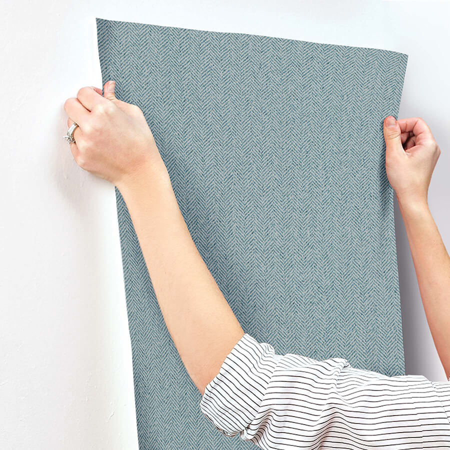 tailored-chevron-sky-blue-wallpaper-york-wallcoverings-si26135 - York Wallcoverings Wallpaper