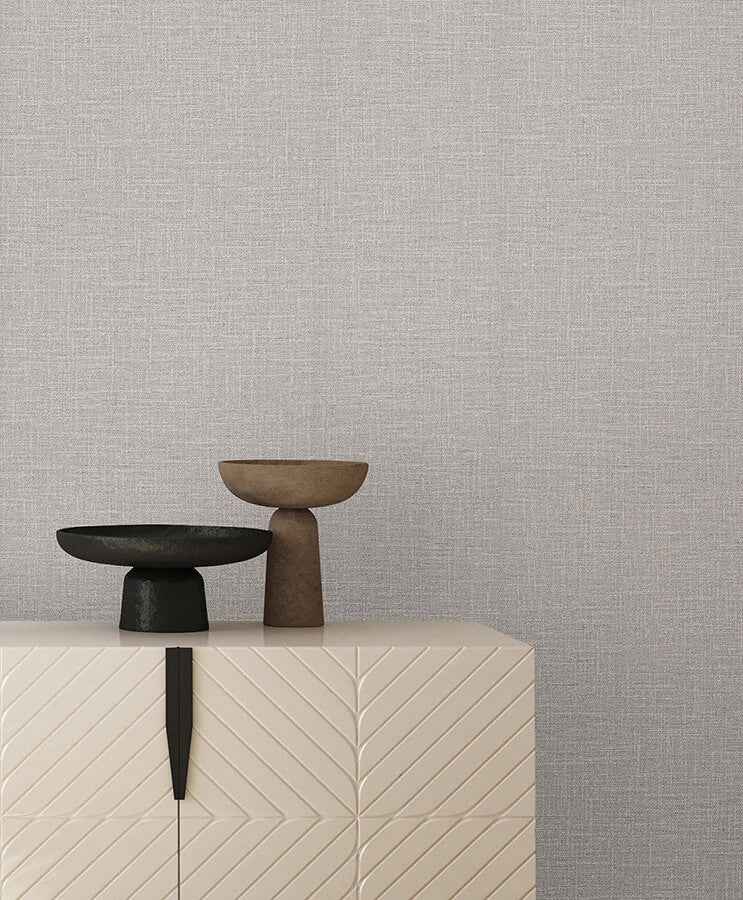 Loom Dove Grey Wallpaper - York Wallcoverings - SI26153