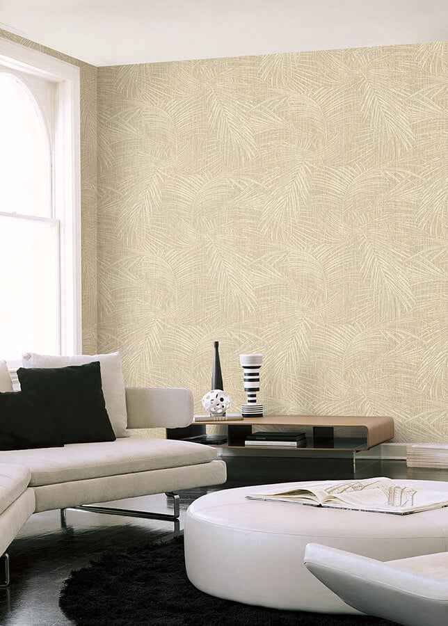 Della Palm Wheat Wallpaper - York Wallcoverings - SI50614 - York Wallcoverings Wallpaper