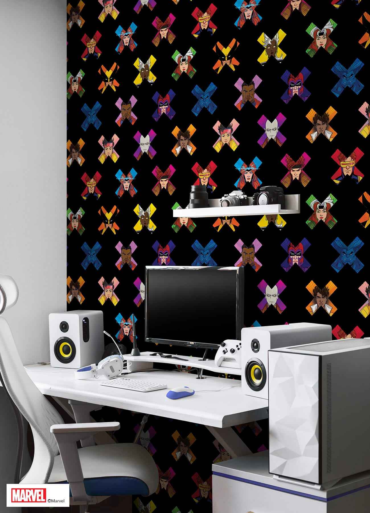 X Men 97 Faces Black Peel and Stick Wallpaper - York Wallcoverings - RMWS1318 - York Wallcoverings Wallpaper