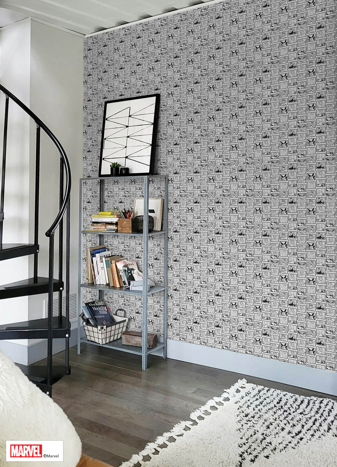 x-men-97-comic-cast-black-and-white-peel-and-stick-wallpaper-york-wallcoverings-rmws1319 - York Wallcoverings Wallpaper
