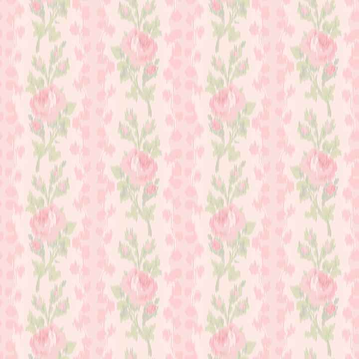 Blooming Heirloom Strawberry Macaron Rose Stripe Wallpaper - York Wallcoverings - AST6493 - York Wallcoverings Wallpaper