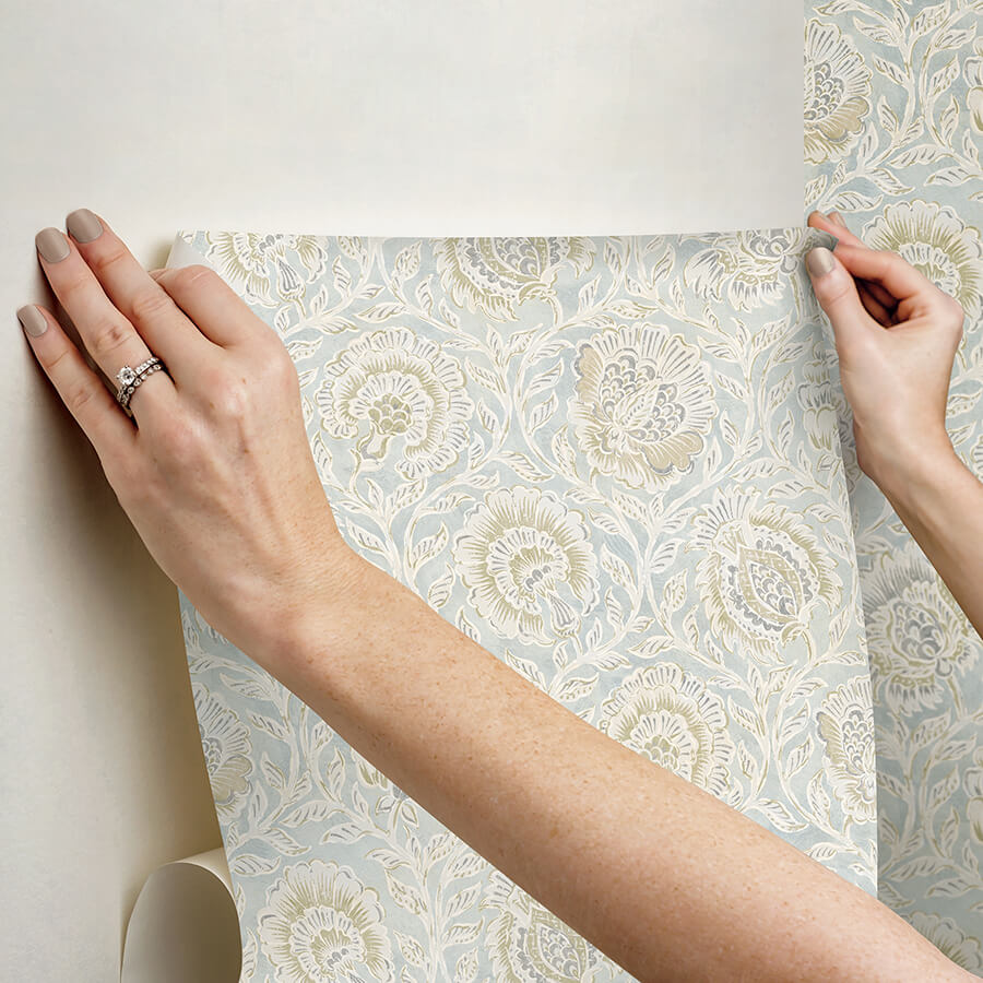 aliviya-mint-peel-and-stick-wallpaper-york-wallcoverings-nns6510 - York Wallcoverings Wallpaper