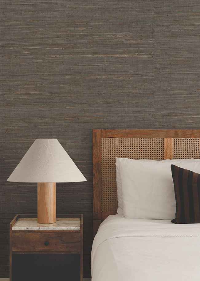 Multicolored Hemp Eggplant Wallpaper - York Wallcoverings - GRL88377