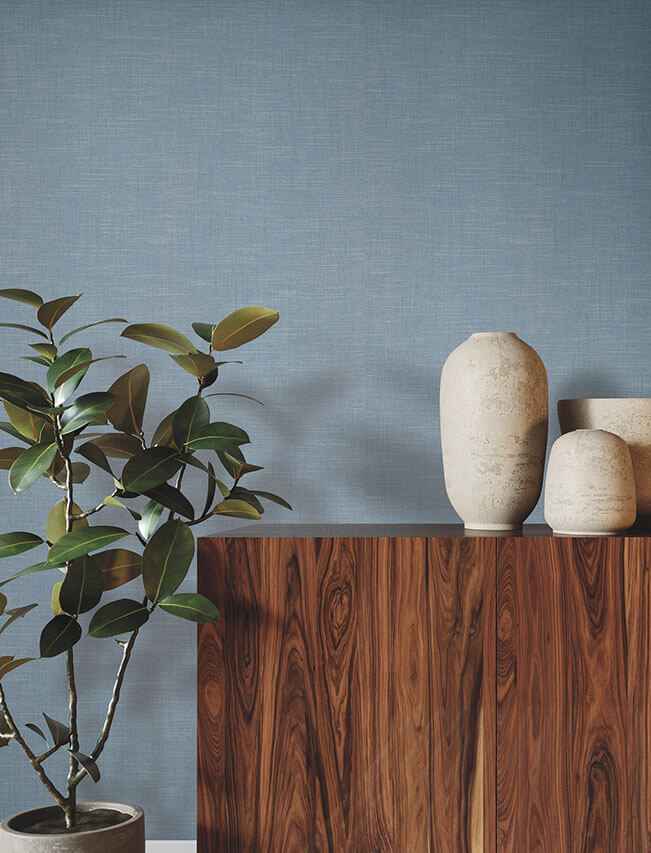 Combed Linen Cornflower Blue Wallpaper - York Wallcoverings - YGL7060 - York Wallcoverings Wallpaper