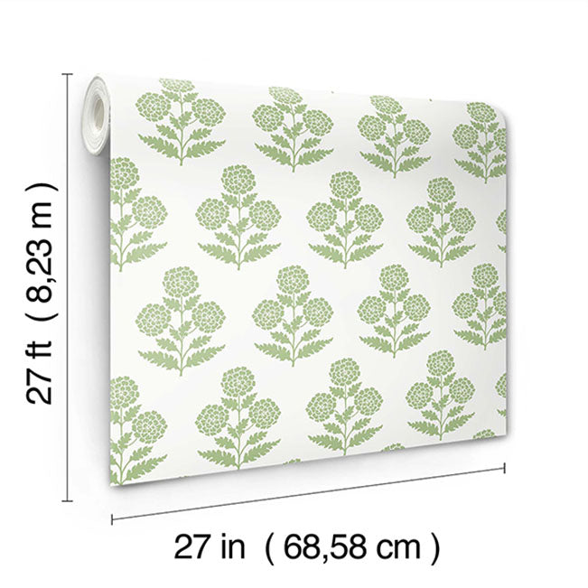 souci-green-marigolds-wallpaper-york-wallcoverings-vp1436