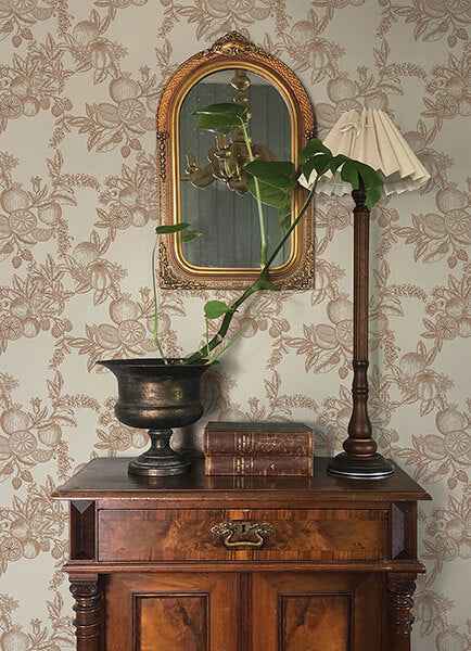 Gerty Copper Fruit Toile Wallpaper - York Wallcoverings - 4173-27638