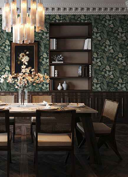 Geneva Sea Green Peacock Paradise Wallpaper - York Wallcoverings - 4173-27645