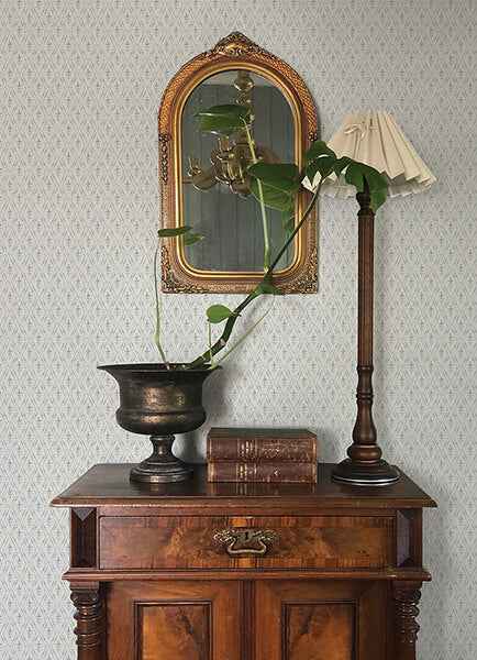 Tillie Blue Diamond Floral Wallpaper - York Wallcoverings - 4173-27671
