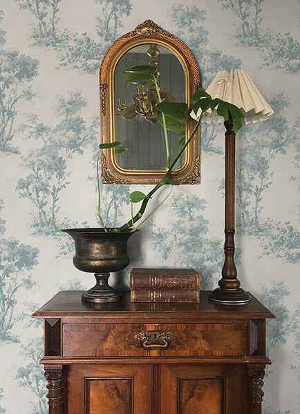 Sainsbury Light Blue Forest Wallpaper - York Wallcoverings - 4173-82105