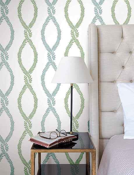 Laureate Light Green Vine Trellis Wallpaper - York Wallcoverings - VP1321 - York Wallcoverings Wallpaper