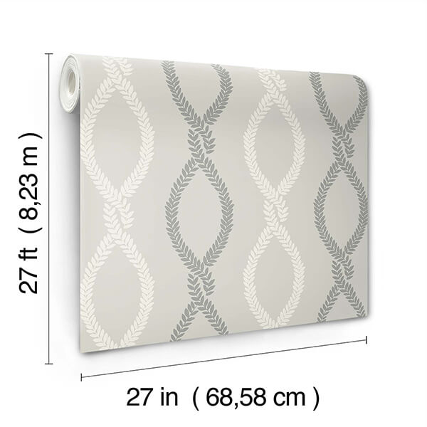 laureate-grey-vine-trellis-wallpaper-york-wallcoverings-vp1323 - York Wallcoverings Wallpaper