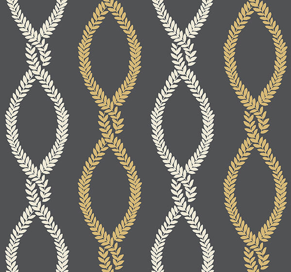 laureate-black-vine-trellis-wallpaper-york-wallcoverings-vp1324 - York Wallcoverings Wallpaper