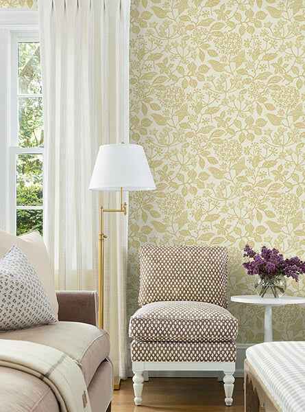 Rowen Honey Botanical Wallpaper - York Wallcoverings - VP1341