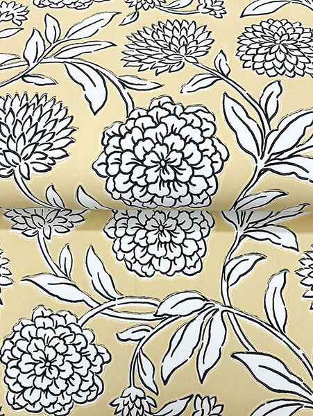 Chatsworth Garden Butter Floral Trail Wallpaper - York Wallcoverings - VP1364 - York Wallcoverings Wallpaper