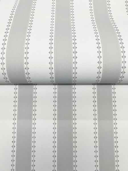 Tilford Light Grey Awning Stripe Wallpaper - York Wallcoverings - VP1373 - York Wallcoverings Wallpaper