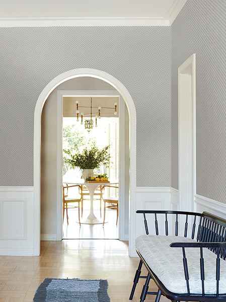 Brioni Cream Floral Stamp Wallpaper - York Wallcoverings - VP1396 - York Wallcoverings Wallpaper