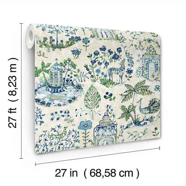 Parc Sapphire Garden Dreams Wallpaper - York Wallcoverings - VP1402 - York Wallcoverings Wallpaper