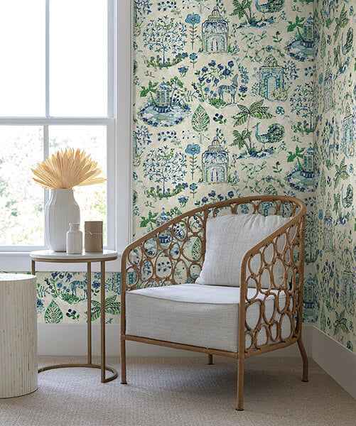 Parc Sapphire Garden Dreams Wallpaper - York Wallcoverings - VP1402