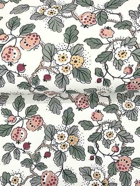 Framboise Blush Berry Vines Wallpaper - York Wallcoverings - VP1414 - York Wallcoverings Wallpaper