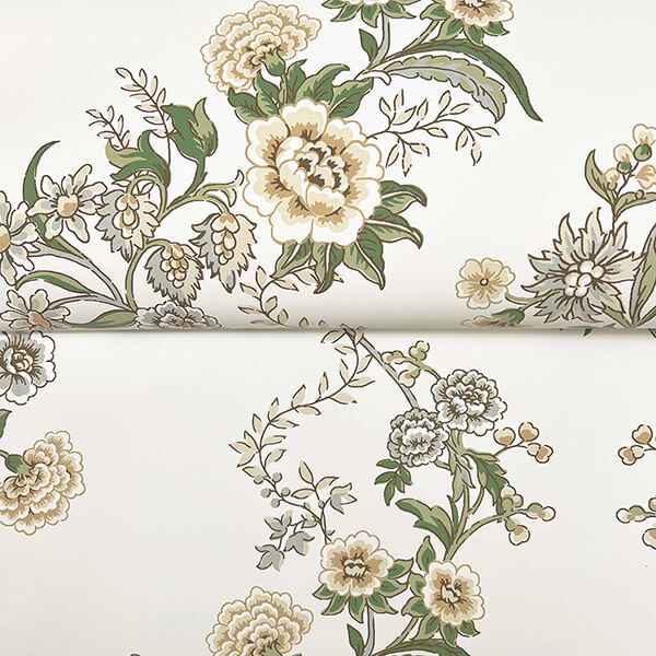 Genevieve Butter Floral Trail Wallpaper - York Wallcoverings - VP1421 - York Wallcoverings Wallpaper