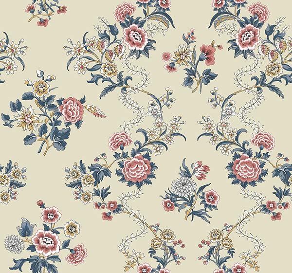 genevieve-rose-floral-trail-wallpaper-york-wallcoverings-vp1424 - York Wallcoverings Wallpaper