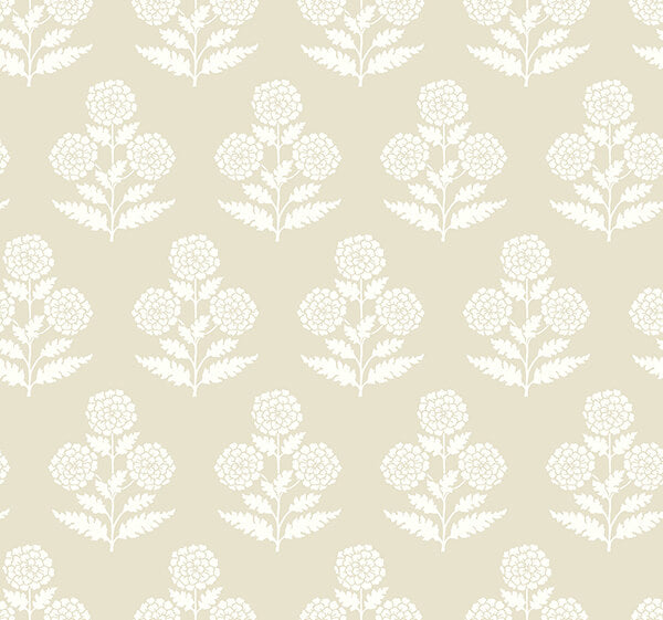 souci-beige-marigolds-wallpaper-york-wallcoverings-vp1433 - York Wallcoverings Wallpaper