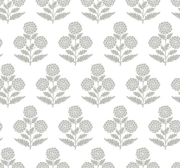 souci-grey-marigolds-wallpaper-york-wallcoverings-vp1435 - York Wallcoverings Wallpaper