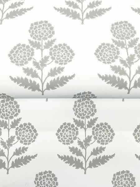 Souci Grey Marigolds Wallpaper - York Wallcoverings - VP1435 - York Wallcoverings Wallpaper