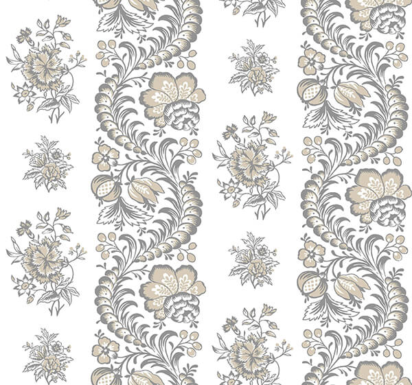 beaumont-charcoal-floral-stripe-wallpaper-york-wallcoverings-vp1303 - York Wallcoverings Wallpaper