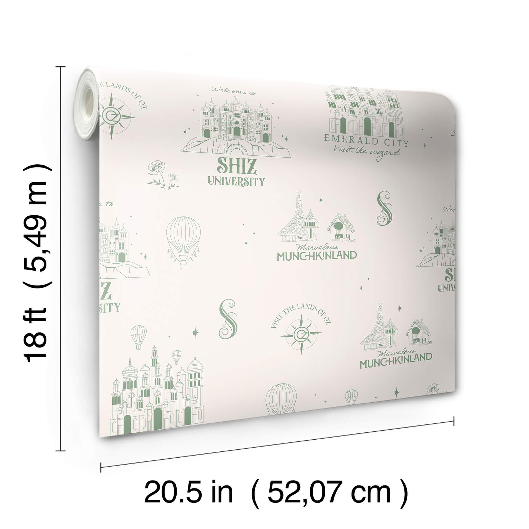 wicked-land-of-oz-green-peel-and-stick-wallpaper-york-wallcoverings-rmws1308 - York Wallcoverings Wallpaper