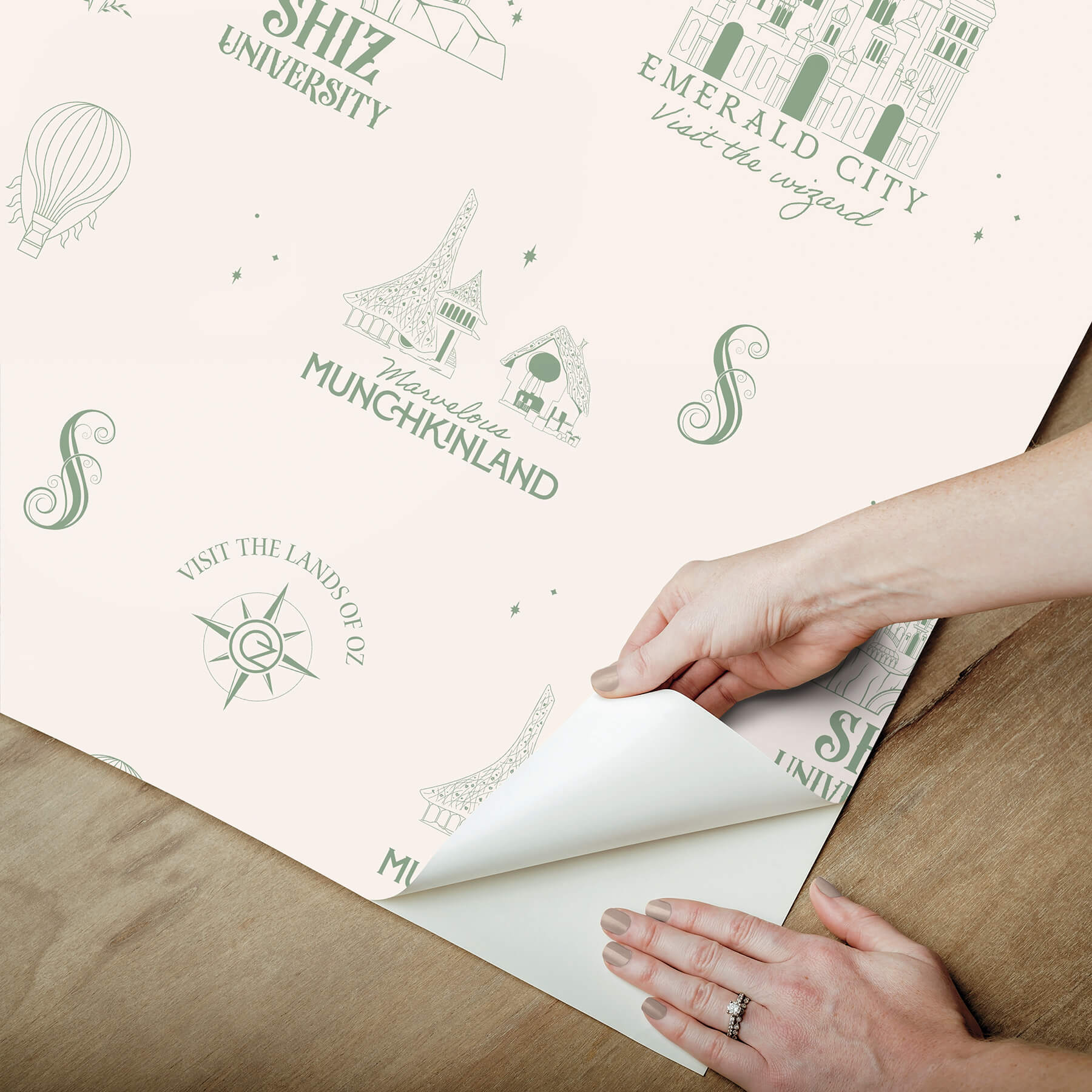 wicked-land-of-oz-green-peel-and-stick-wallpaper-york-wallcoverings-rmws1308 - York Wallcoverings Wallpaper