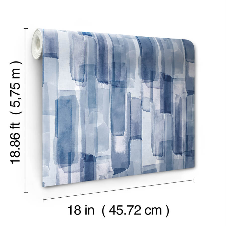 mr-kate-watercolor-glass-dark-blue-peel-and-stick-wallpaper-york-wallcoverings-rmws1314 - York Wallcoverings Wallpaper