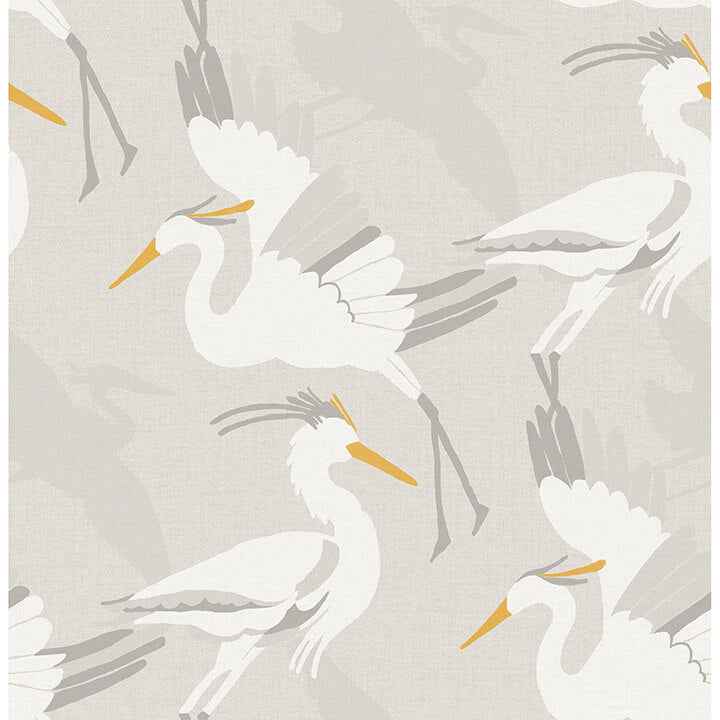Coastal Wings Taupe Peel and Stick Wallpaper - York Wallcoverings - NUS6502