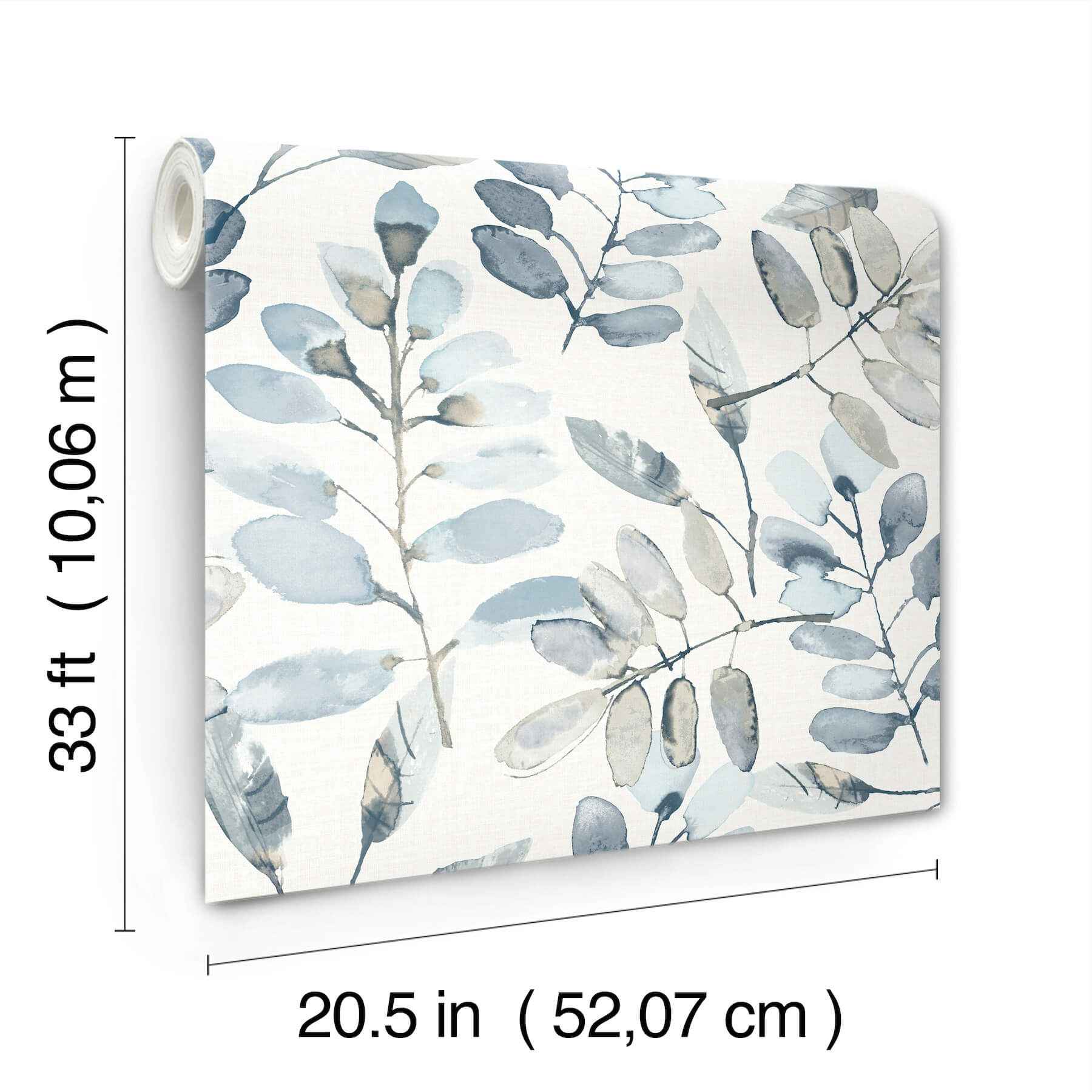 Pinnate Blue Leaves Wallpaper - York Wallcoverings - 4169-13908 - York Wallcoverings Wallpaper