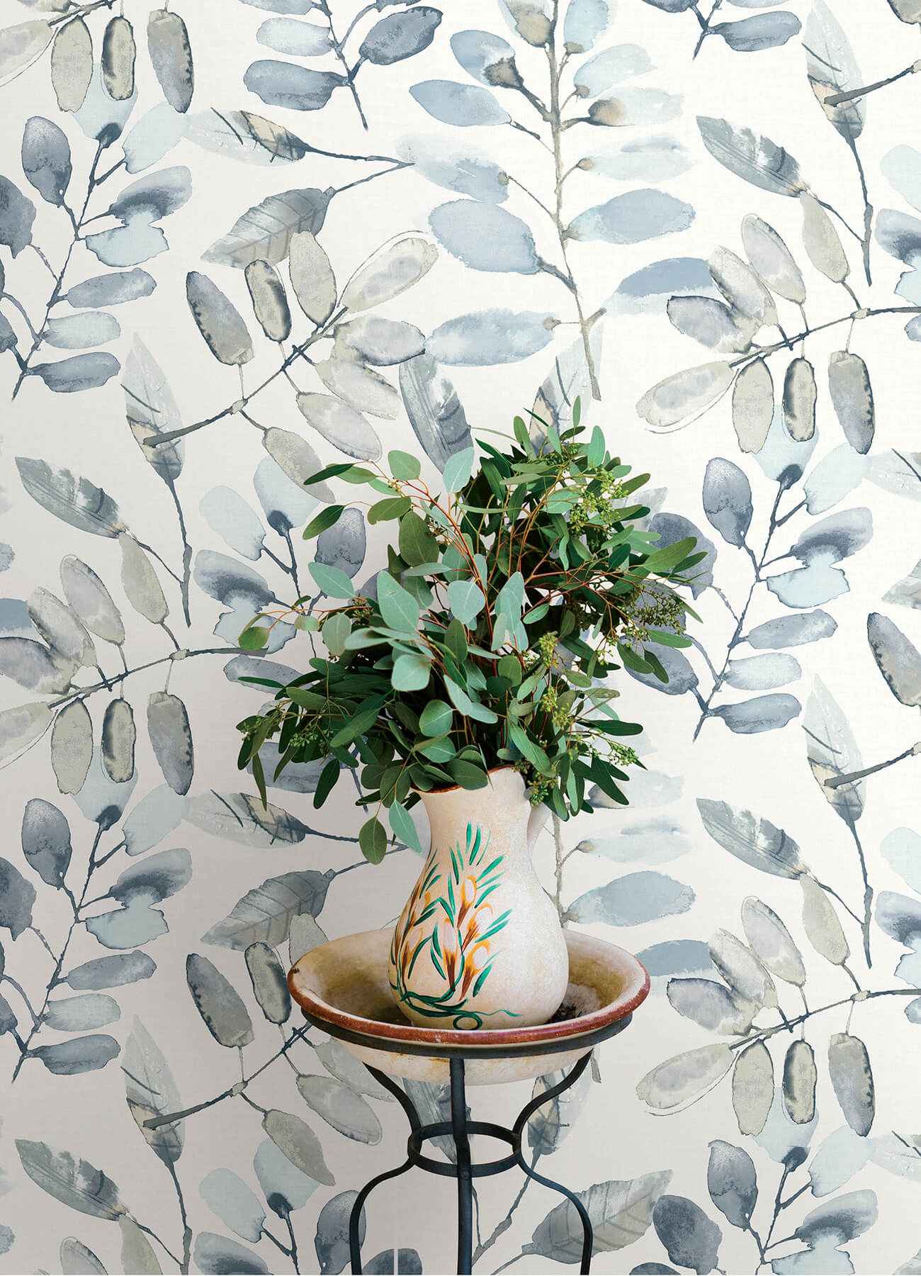 Pinnate Blue Leaves Wallpaper - York Wallcoverings - 4169-13908 - York Wallcoverings Wallpaper