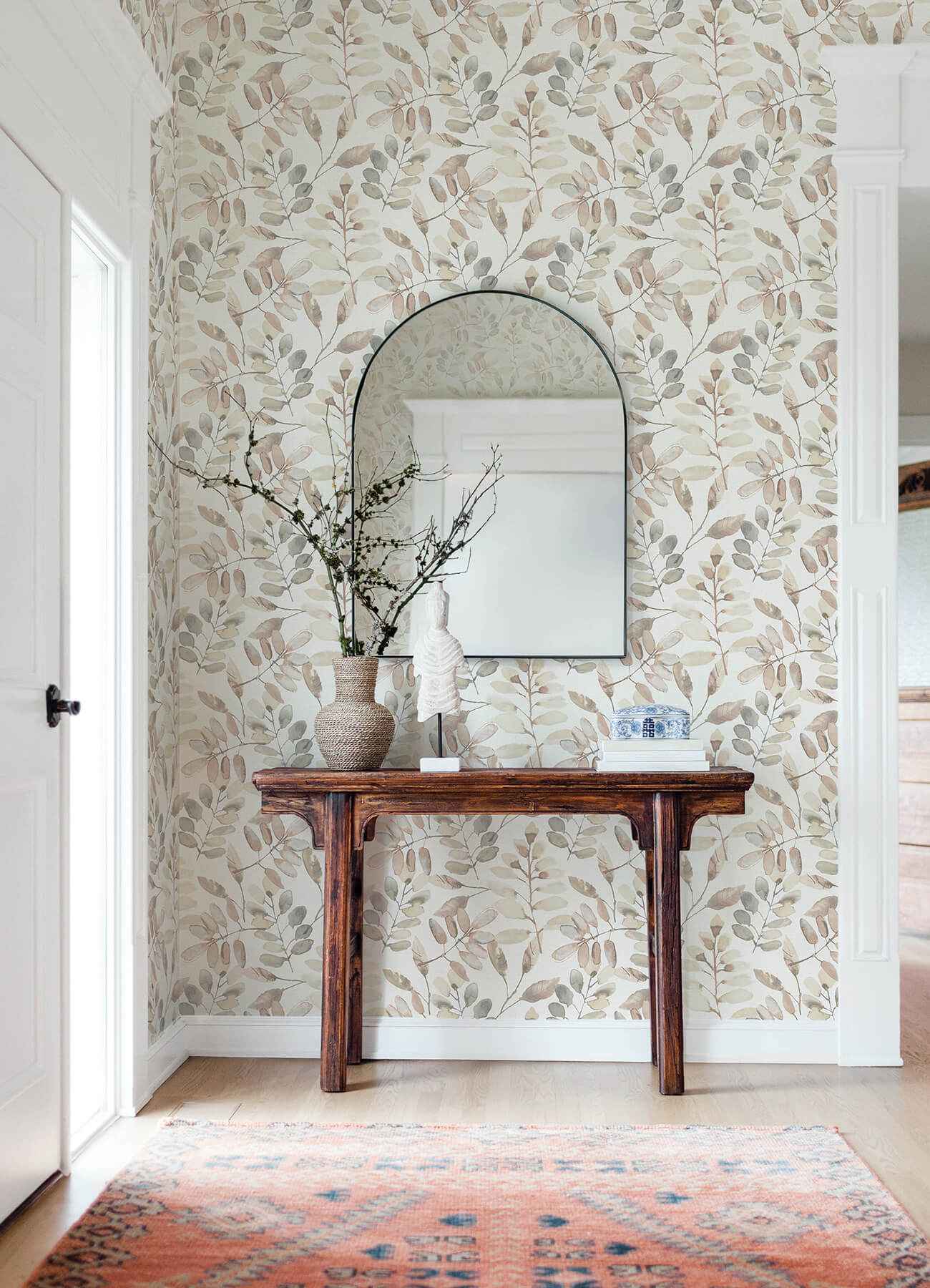 Pinnate Salmon Leaves Wallpaper - York Wallcoverings - 4169-13912 - York Wallcoverings Wallpaper