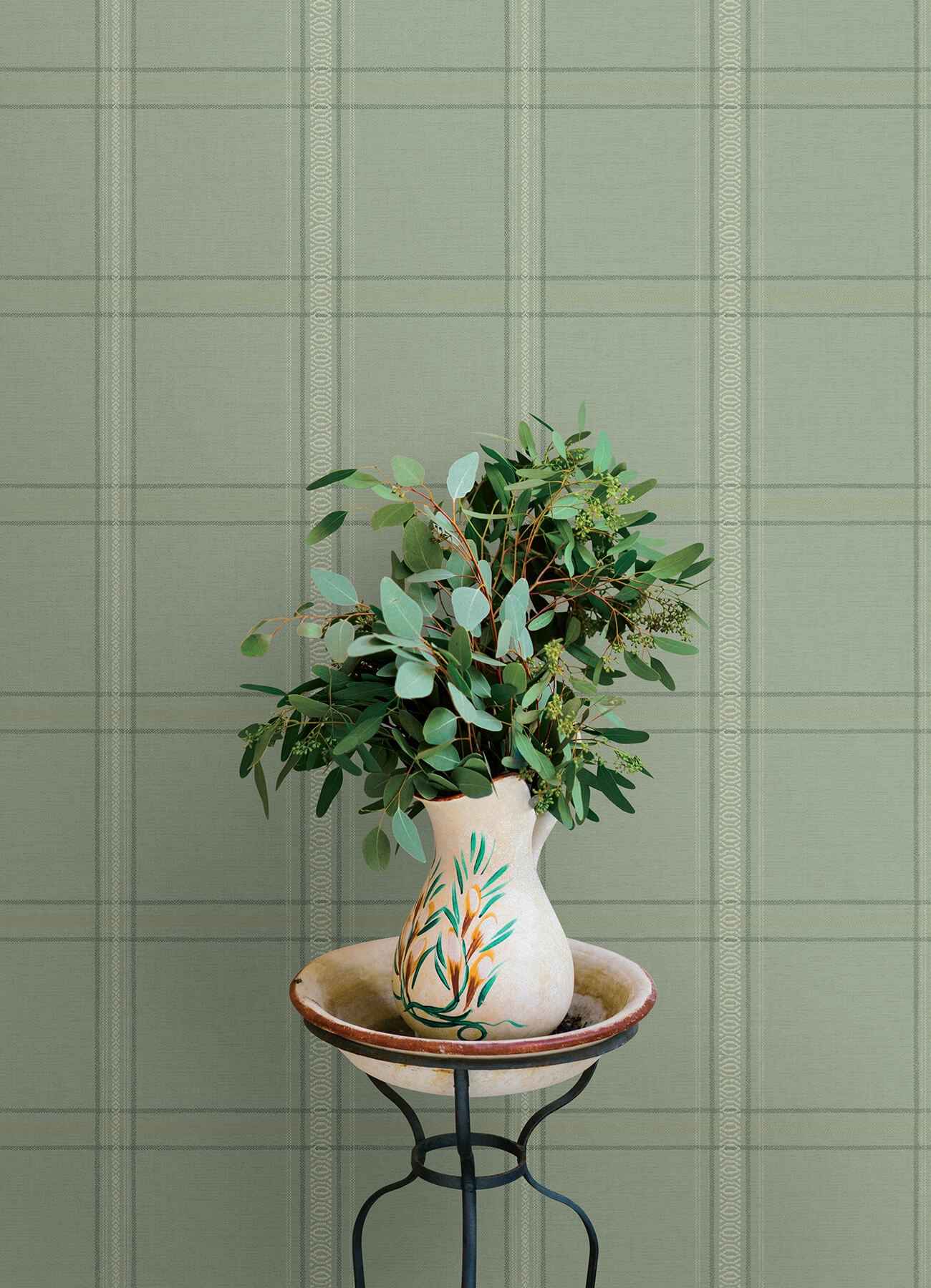 Auberge Sage Plaid Wallpaper - York Wallcoverings - 4169-27609