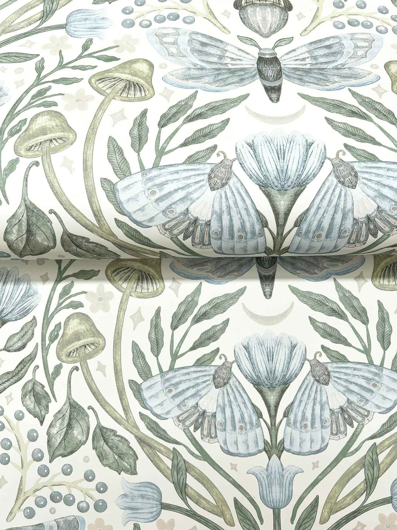 Mystic Moth Sky Blue Forest Magic Wallpaper - York Wallcoverings - 4169-83117 - York Wallcoverings Wallpaper