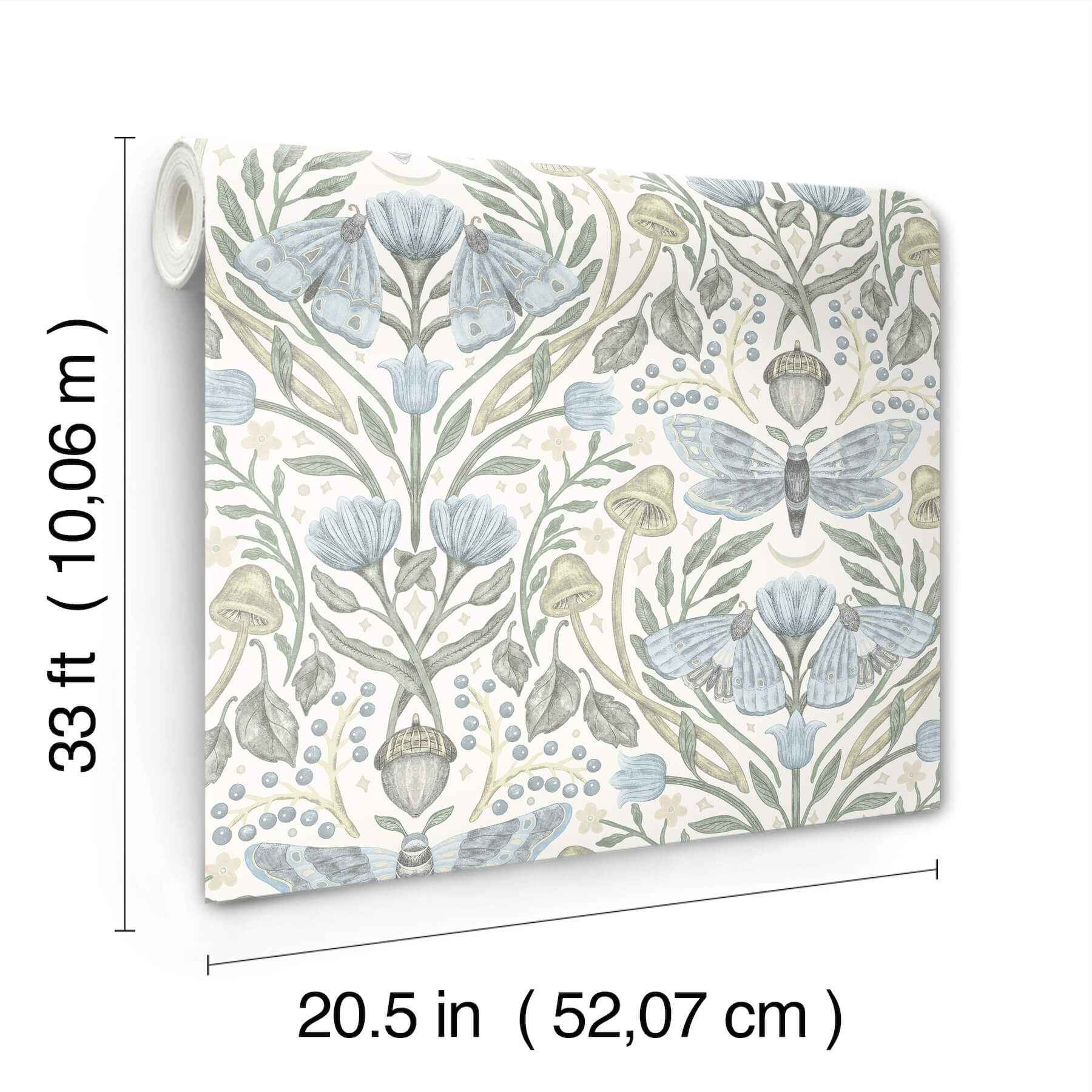 Mystic Moth Sky Blue Forest Magic Wallpaper - York Wallcoverings - 4169-83117 - York Wallcoverings Wallpaper