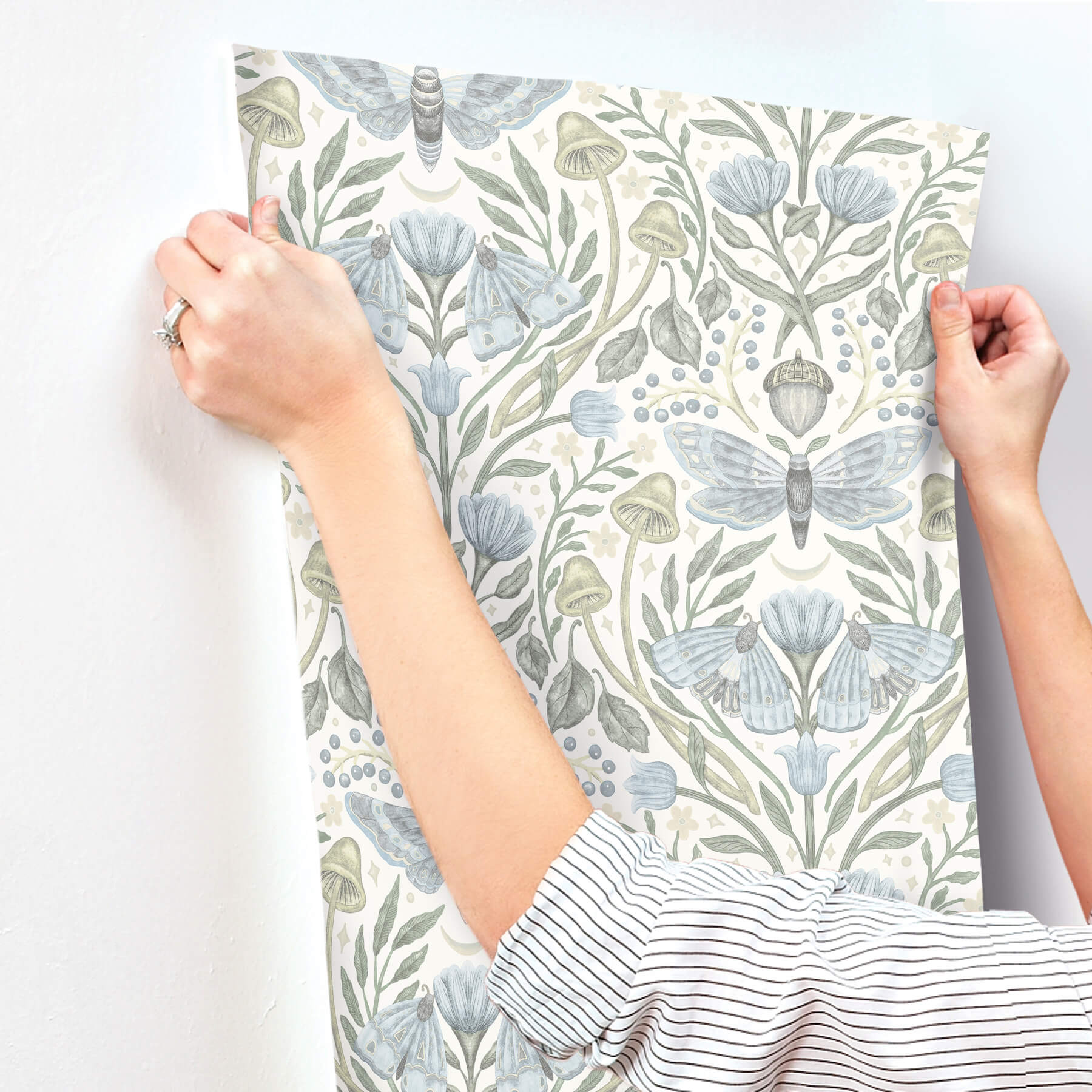 mystic-moth-sky-blue-forest-magic-wallpaper-york-wallcoverings-4169-83117 - York Wallcoverings Wallpaper