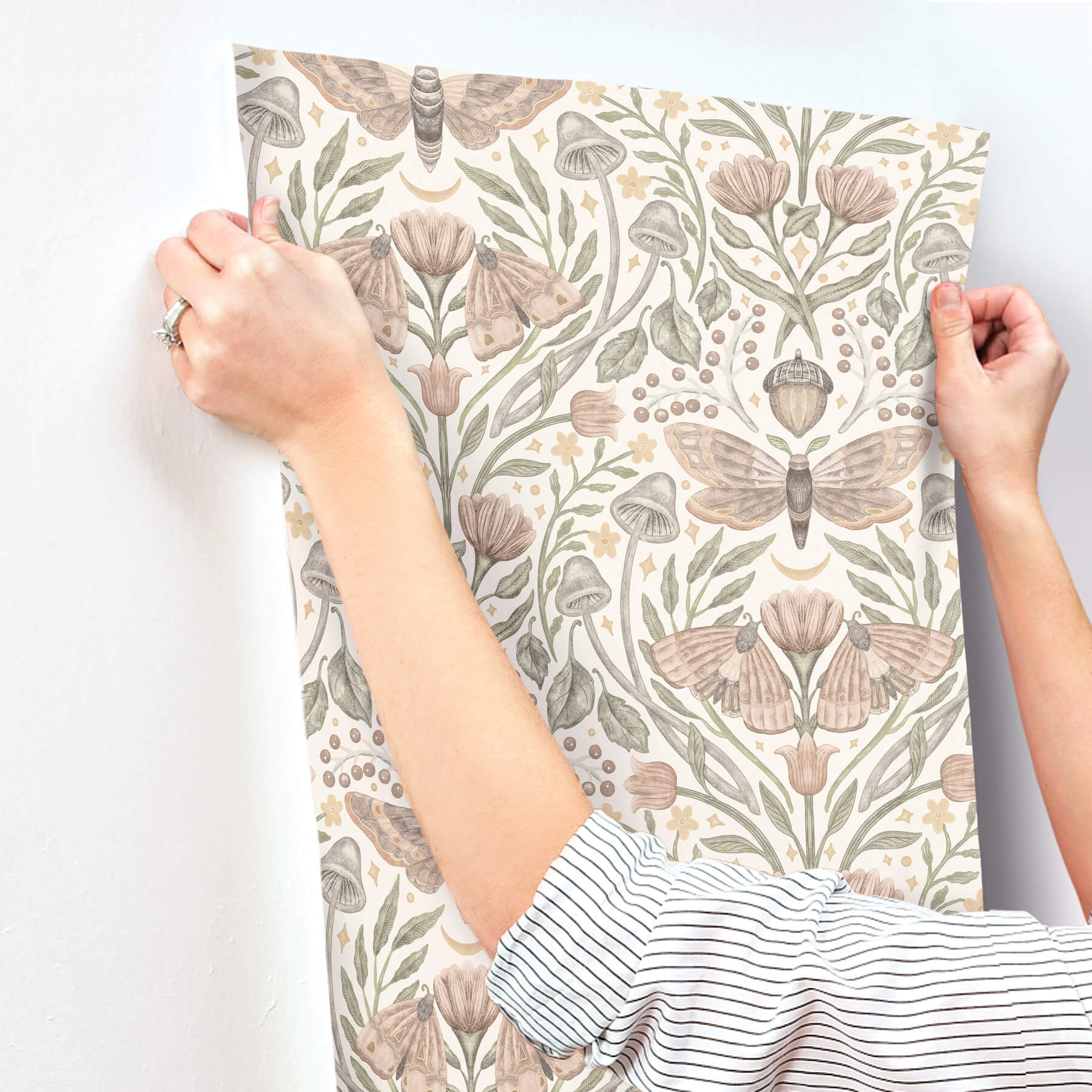 mystic-moth-blush-forest-magic-wallpaper-york-wallcoverings-4169-83119 - York Wallcoverings Wallpaper